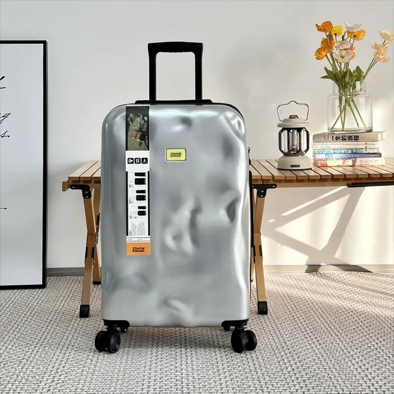 valise trolley concave-convexe, bagage cabine 20 pouces, valise de voyage, valise étudiante avec serrure à combinaison, bagage irrégulier 28 pouces