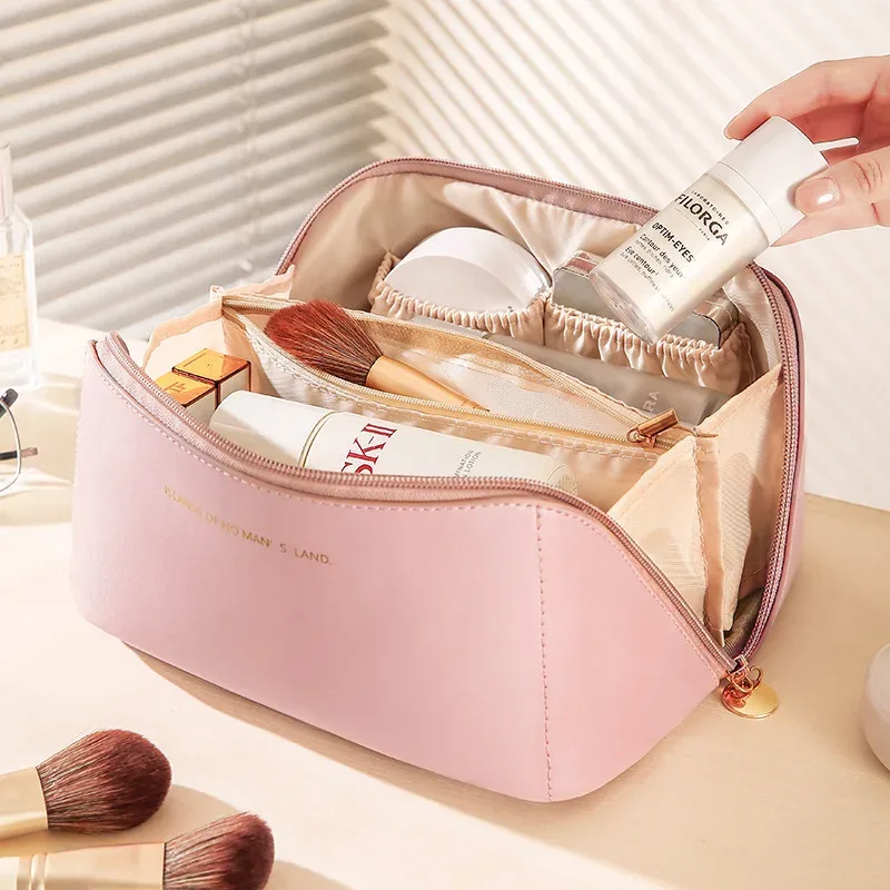 organisateur de maquillage, trousse de toilette féminine, trousse de maquillage, pochette de rangement, boîte de luxe pour dames, trousse à cosmétiques, sac de rangement pour voyage à fermeture éclair