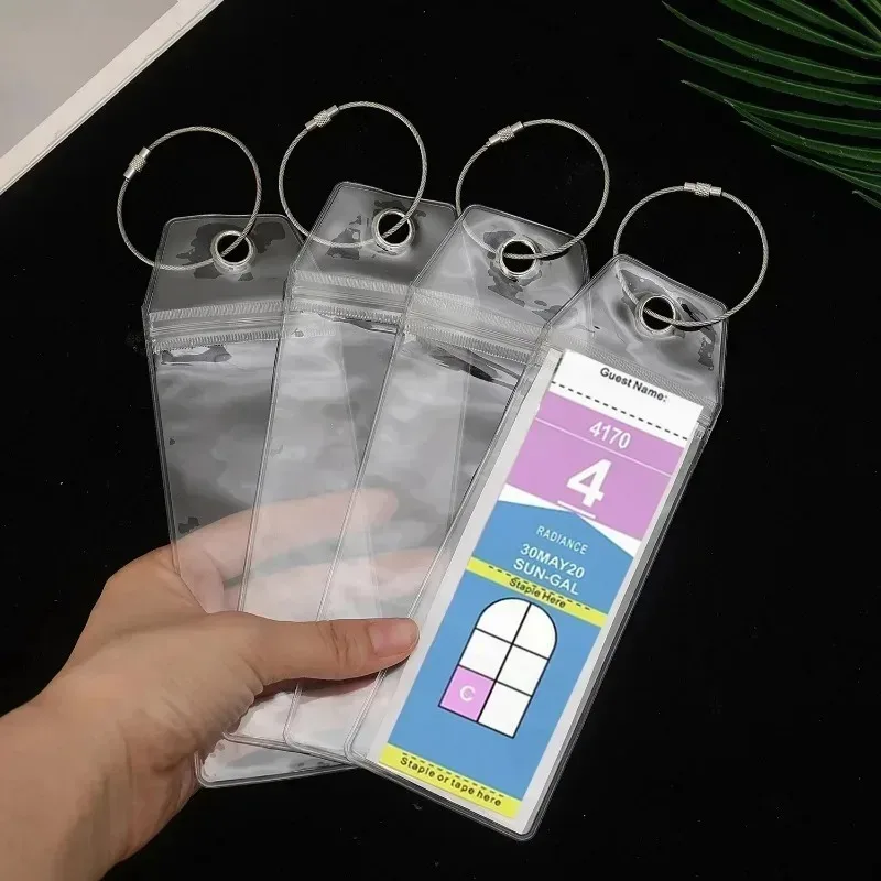 porte-étiquette de bagage pour croisière, avec fermeture éclair et anneau en acier, en pvc épais, accessoire de voyage unisexe, étiquette de bagage de croisière robuste
