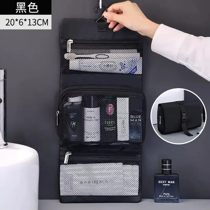 trousse de toilette pliable, sacs de rangement suspendus, trousse de maquillage pour salle de bain, sac cosmétique pour hommes d'affaires, organisateurs de voyage