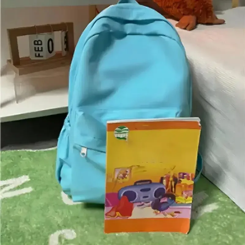 nouveau sac à dos imperméable en nylon pour femmes, sac de voyage, cartable pour adolescentes, sac à livres de couleur unie