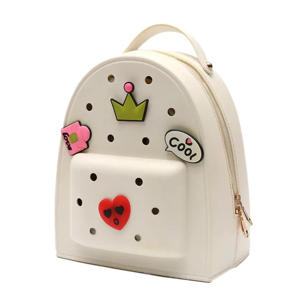 sac à dos en silicone à bretelles réglables, dessin animé, fermeture éclair, étanche, durable, doux, pour la maternelle, pour dames
