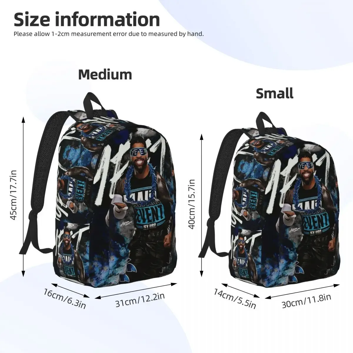 jey uso yeet – sac à dos en toile classique pour hommes et femmes, sac à livres personnalisé pour étudiants, convient aux sacs pour ordinateur portable de 15 pouces, nouvelle collection