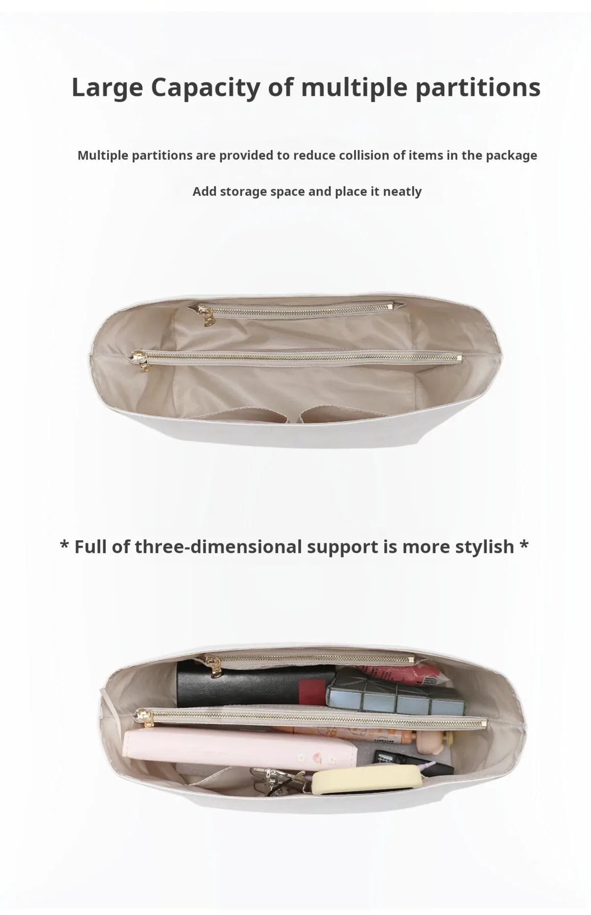 insert organisateur de sac à main pour sacs à main, organisateur de sac en feutre pour fourre-tout et sac à main, compatible avec longchamp