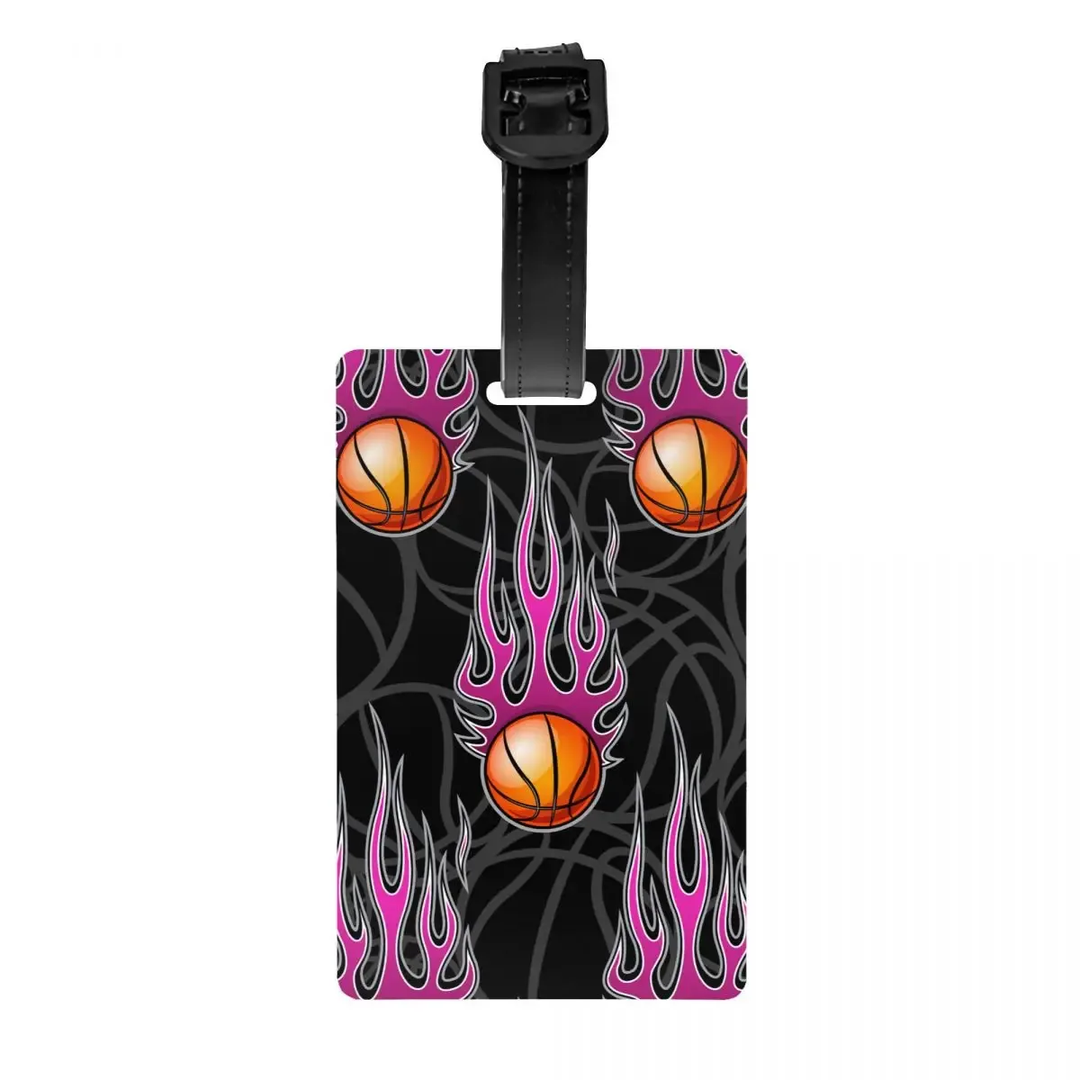 étiquettes de bagage rondes personnalisées pour valises, points de basket-ball, culture fongique de la mode, étiquettes de bagage, couverture de confidentialité, étiquette d'identification