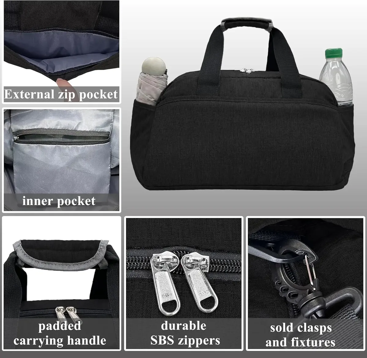 petit sac de sport pour femmes et hommes, sac de voyage léger, sac de cabine, mini sac de sport, sac de voyage pour le sport et les séjours de courte durée