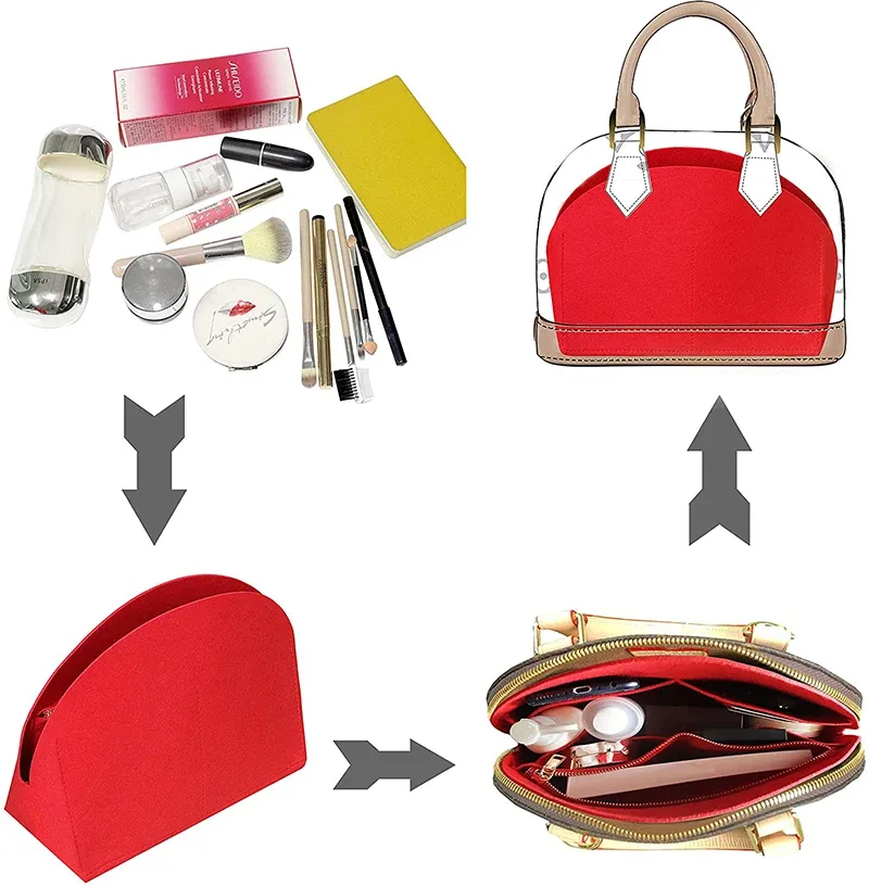 pour alma insérer sac organisateur maquillage petit sac à main organisateur sac à main intérieur portable cosmétique bing shell sac organisateur noël
