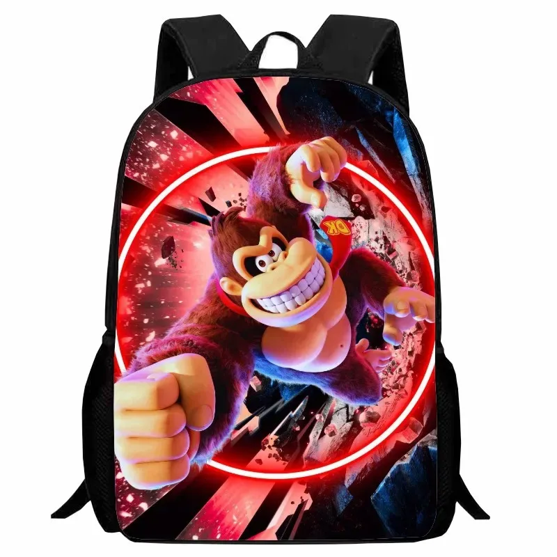 donkey kong bananza – sacs à dos pour enfants, garçons et filles, cadeau d'anniversaire pour étudiants, sac d'école pour enfants, grande capacité, sac à dos de camping durable