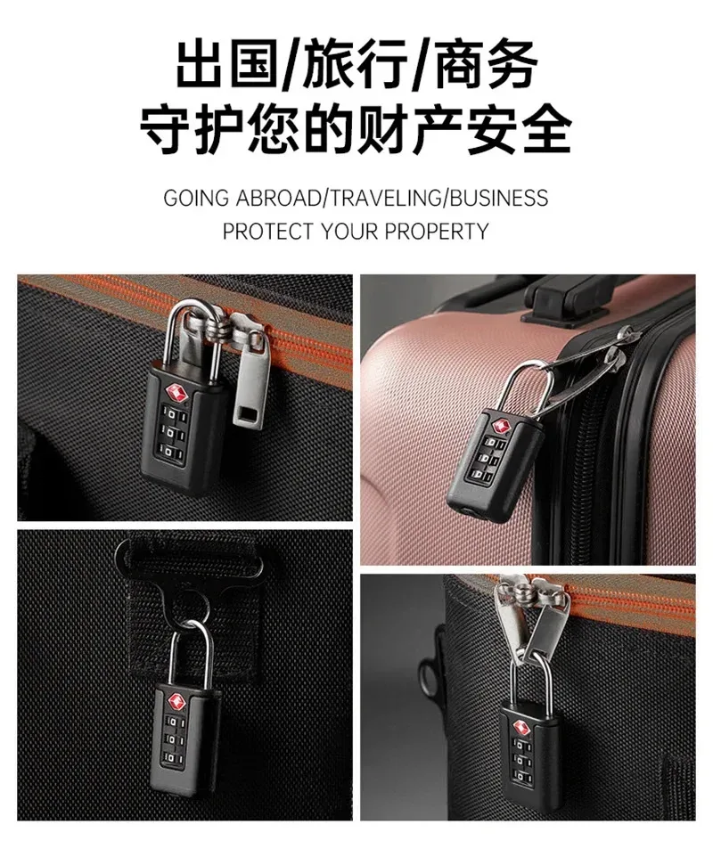 serrures de bagages approuvées par la tsa, serrures tsa pour bagages, cadenas à combinaison à 3 chiffres, serrure de voyage pour valises et bagages (noir)