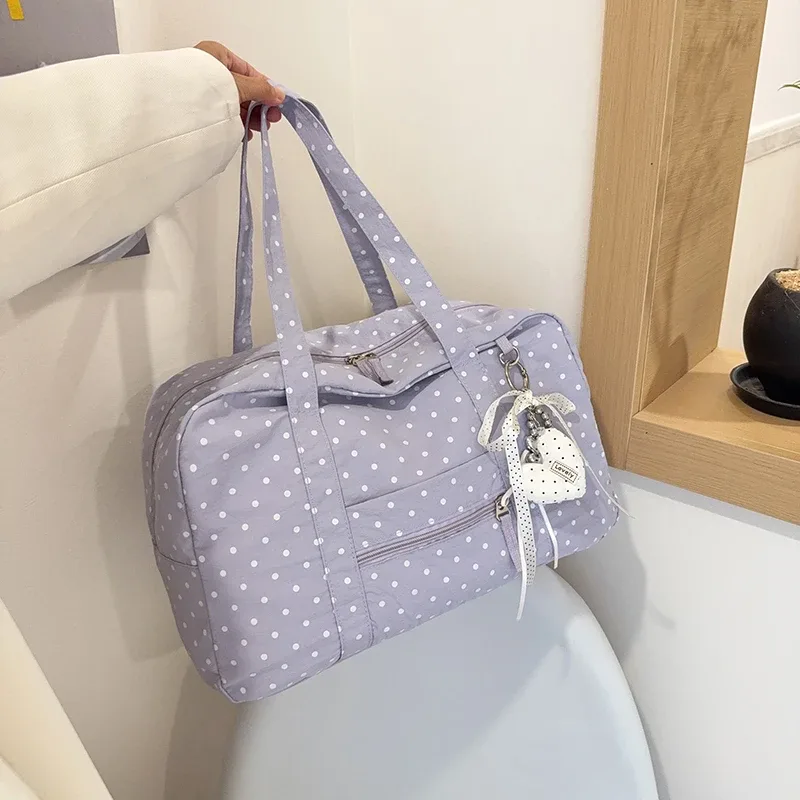 sac fourre-tout à pois pour femme, grande capacité, léger, sac de voyage décontracté, pochette à main, sac à main pour les sorties, le shopping et les voyages