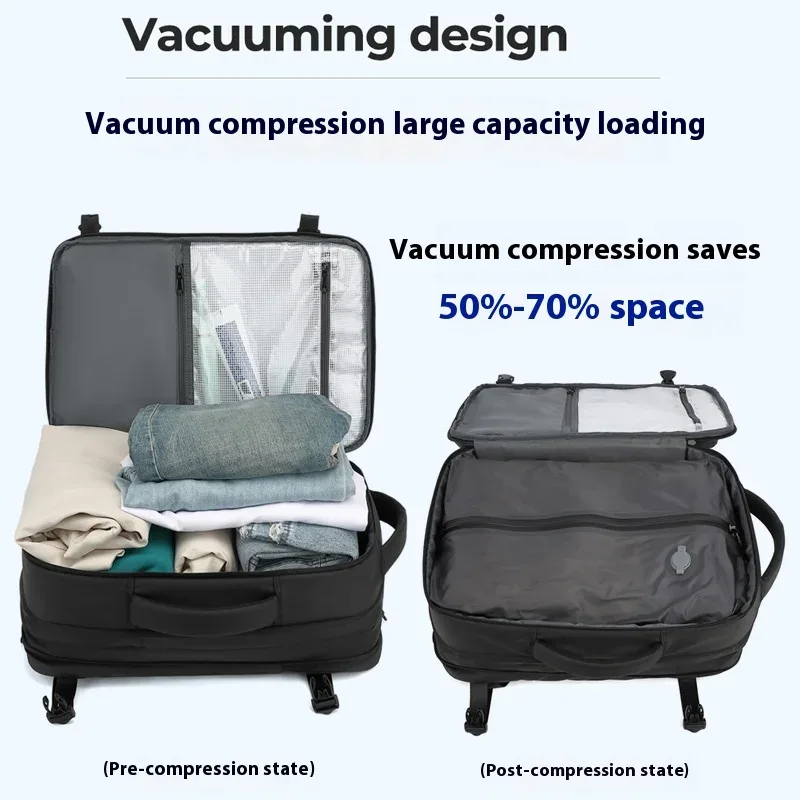 sac à dos à compression sous vide pour hommes, sac à dos extensible à séparation sec/humide, sac à dos antivol pour ordinateur, sac à dos pour courtes distances