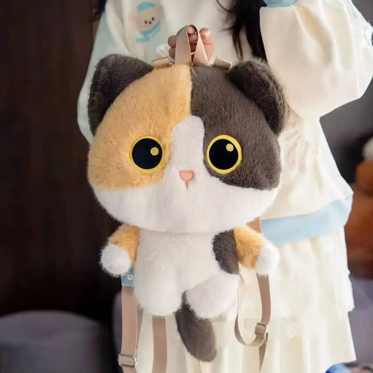 nouveau sac à dos en peluche chat mignon kawaii, sac à dos léger pour femme, sac à bandoulière tendance pour voyage en plein air, sac à dos léger pour étudiant