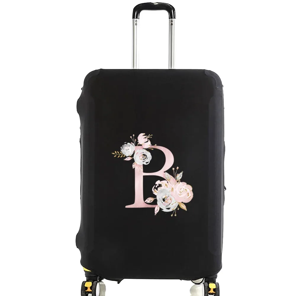 valise à bagages valise housse de protection rose fleur lettre nom motif voyage élastique bagages housse anti-poussière appliquer 18-28 valise