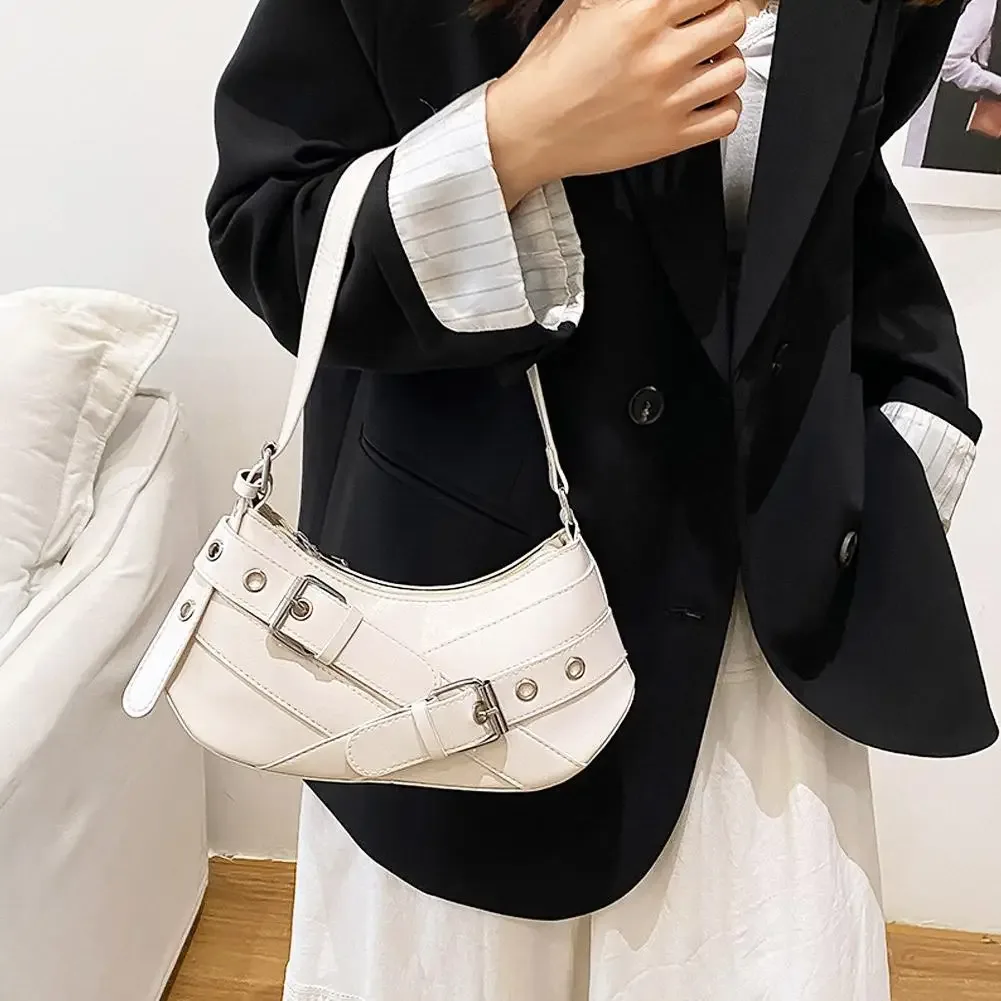 sac à main vintage sous les bras, sac à bandoulière de moto à la mode, style punk décontracté pour fille chaude, soirée quotidienne versa m1q5