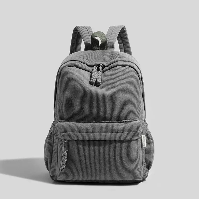 nouveau sac à dos en velours côtelé de couleur unie pour les étudiants sacs à dos décontractés en velours rayé sacs de rangement d'ordinateur de 14 pouces pour les femmes рюкзак 가
