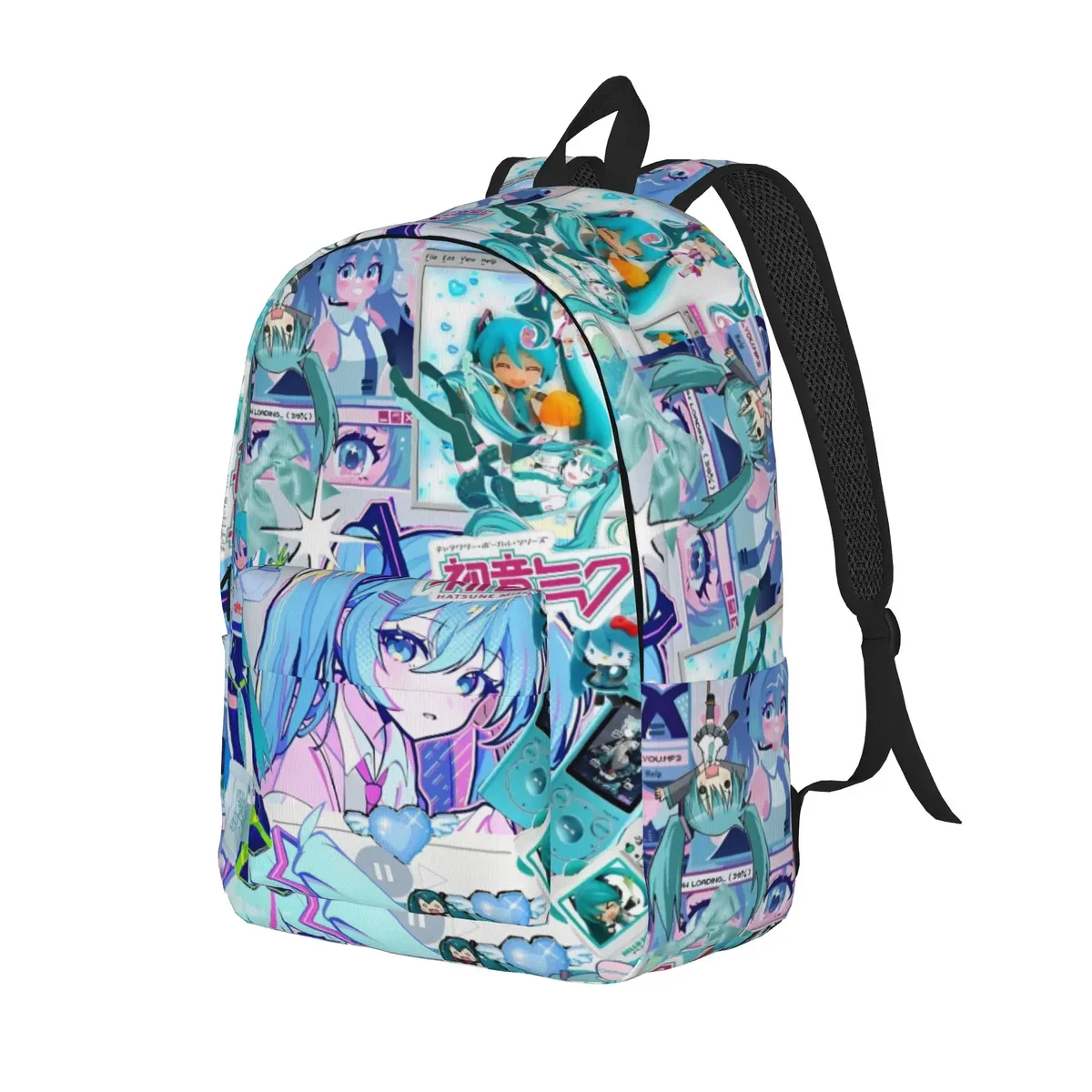 Sac à dos Hatsune Miku pour hommes et femmes, sac à dos décontracté pour étudiants, randonnée, voyage, sac à dos pour ordinateur portable, sacs en toile pour le sport