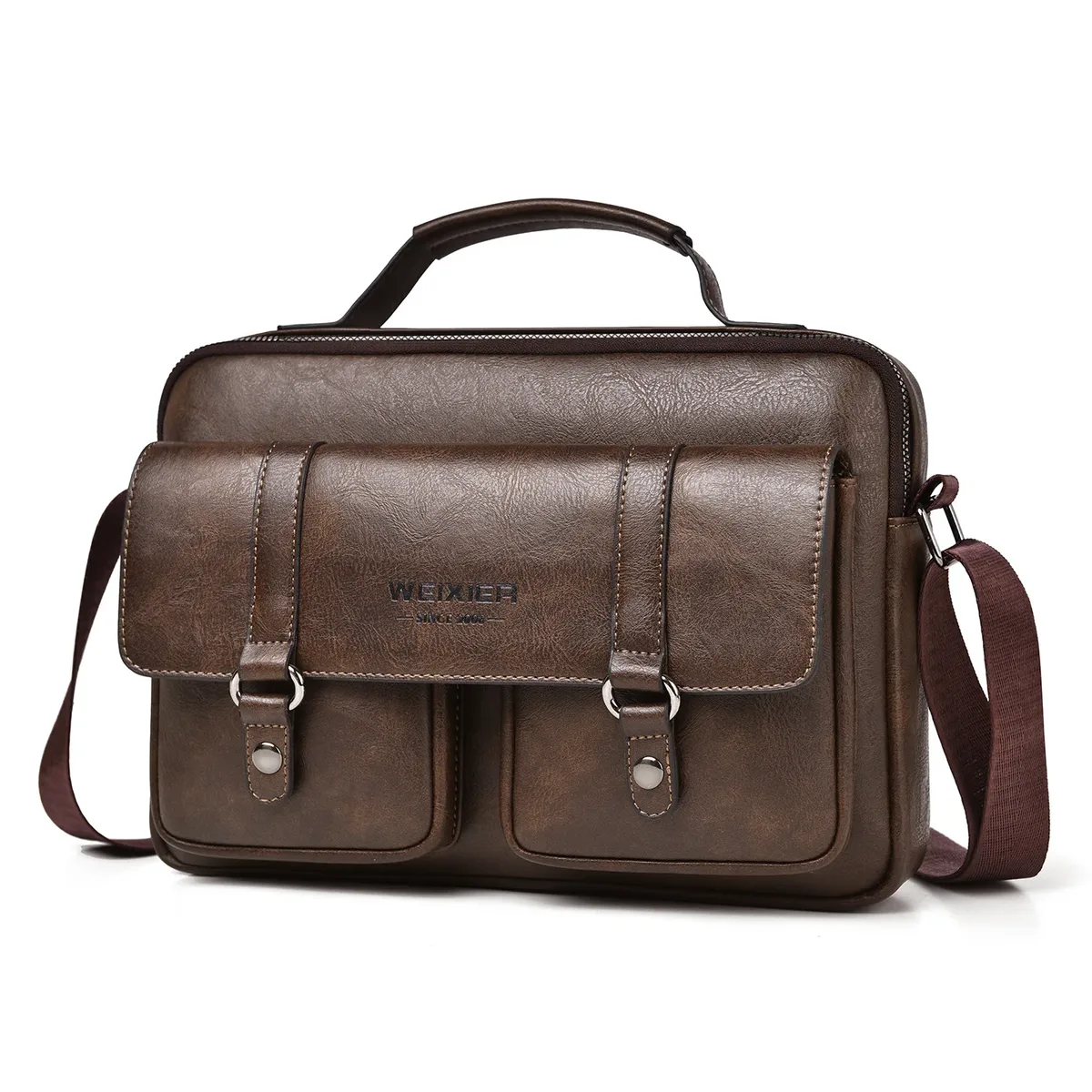 nouveau sac bandoulière pour homme en pu, imperméable, pour ordinateur portable, idéal pour les trajets professionnels, léger