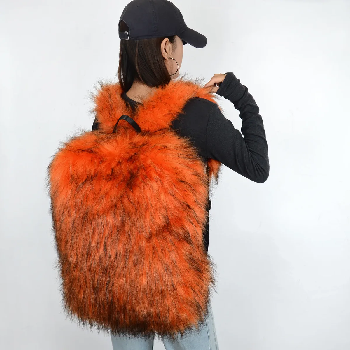 nouveau sac à dos en fausse fourrure grande capacité unisexe, sac à bandoulière en peluche pour voyage automne-hiver, sac à dos en tissu doux super grande taille unisexe
