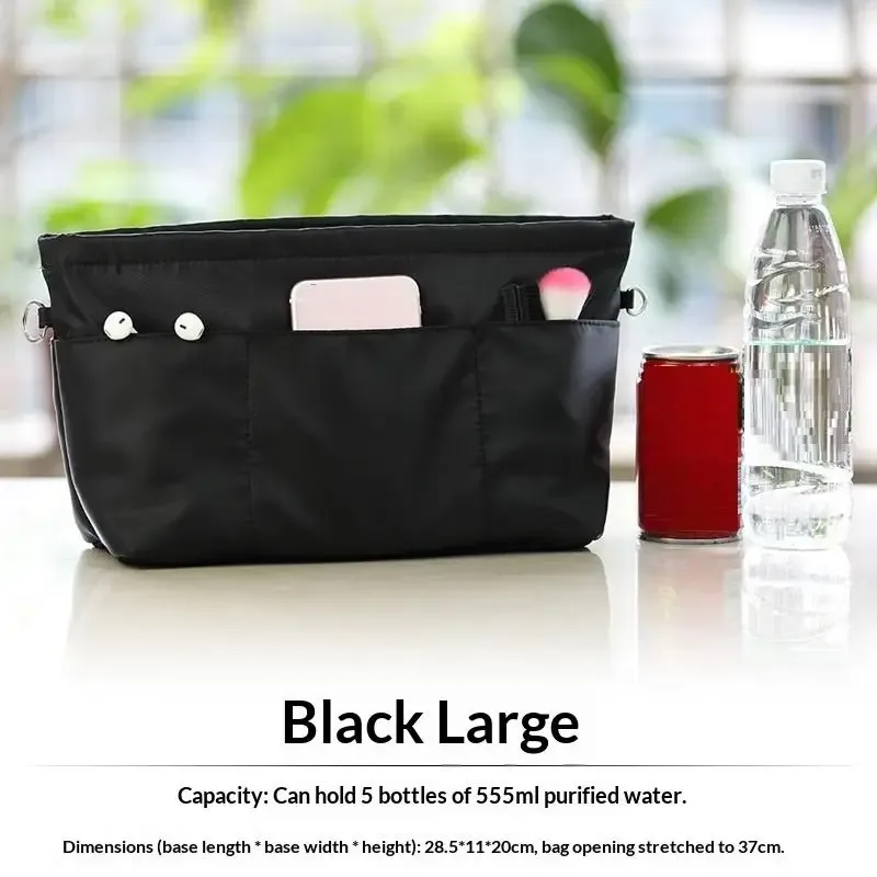 sac de rangement cosmétique vintage avec fermeture éclair, multi-poches, couleur unie, multifonctionnel pour femmes