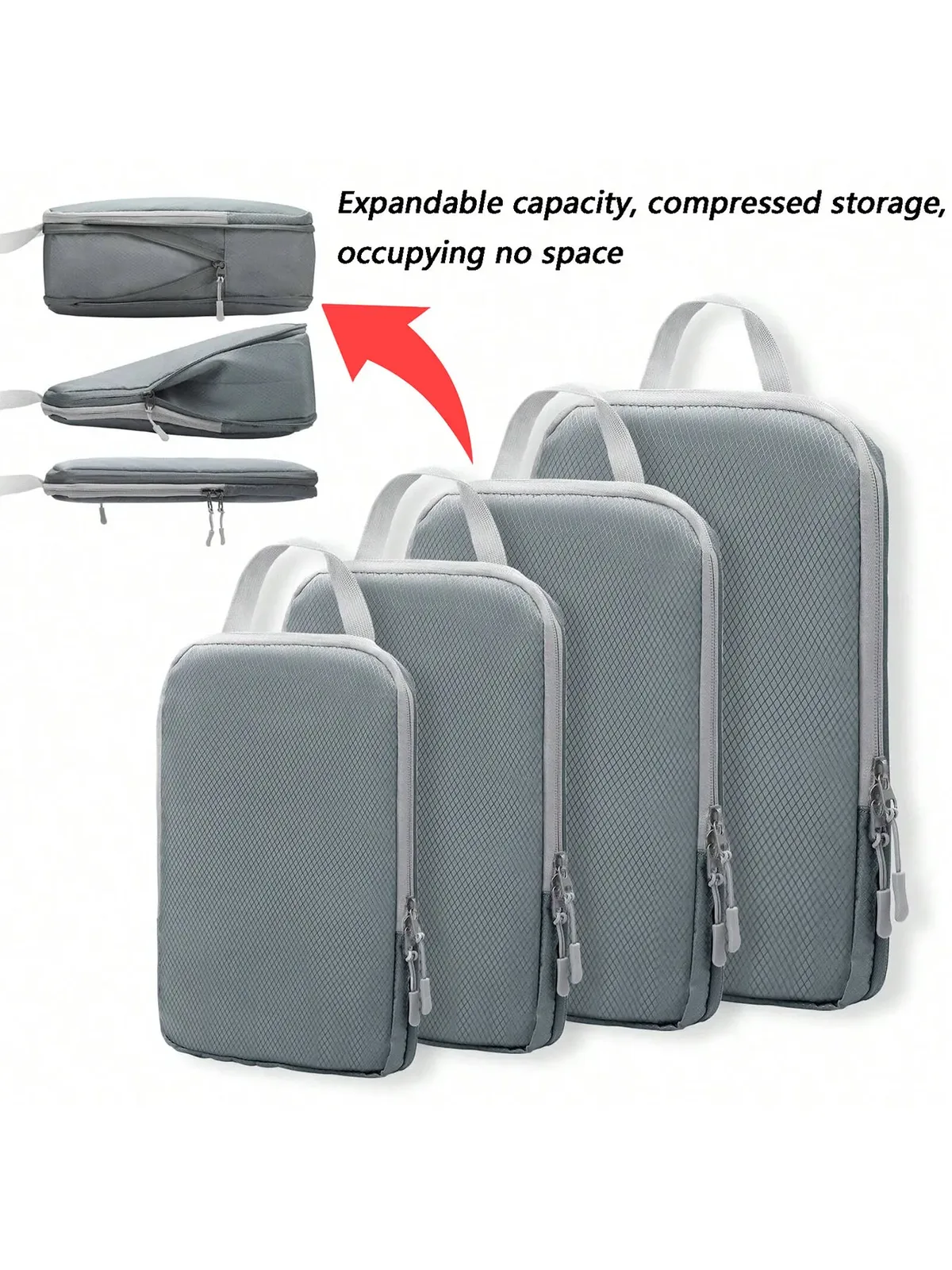 4 pièces/ensemble emballage compressible sac de rangement de voyage cubes valise étanche en nylon portable avec sac à main organisateur de bagages ryanai