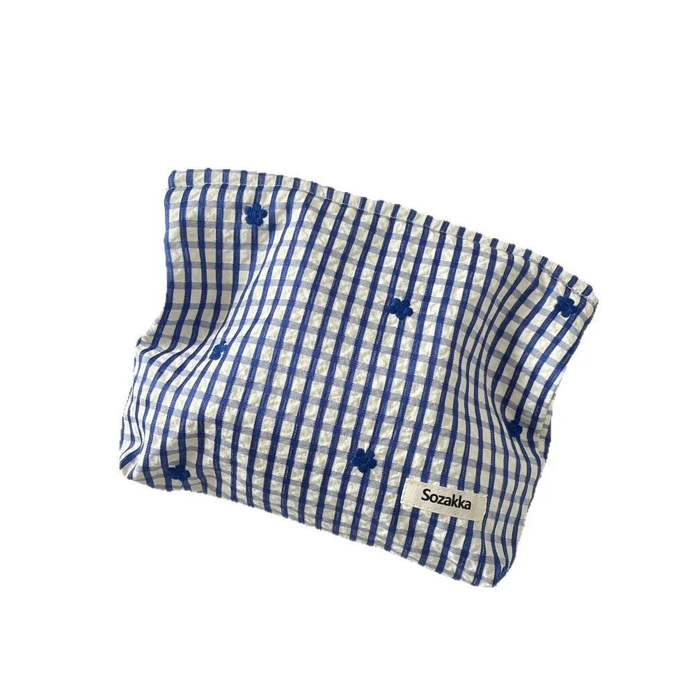 nouveau sac de maman de couleur bleue, sac de maquillage brodé avec nœud papillon, sac à couches pour bébé, pochette à couches, sacs de rangement de toilette de voyage