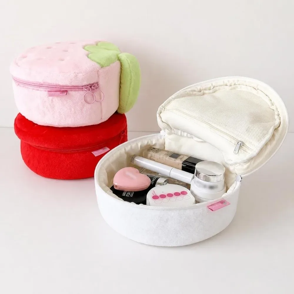 nouvelle trousse de maquillage à motif fraise, grande capacité, trousse de toilette, sac de voyage
