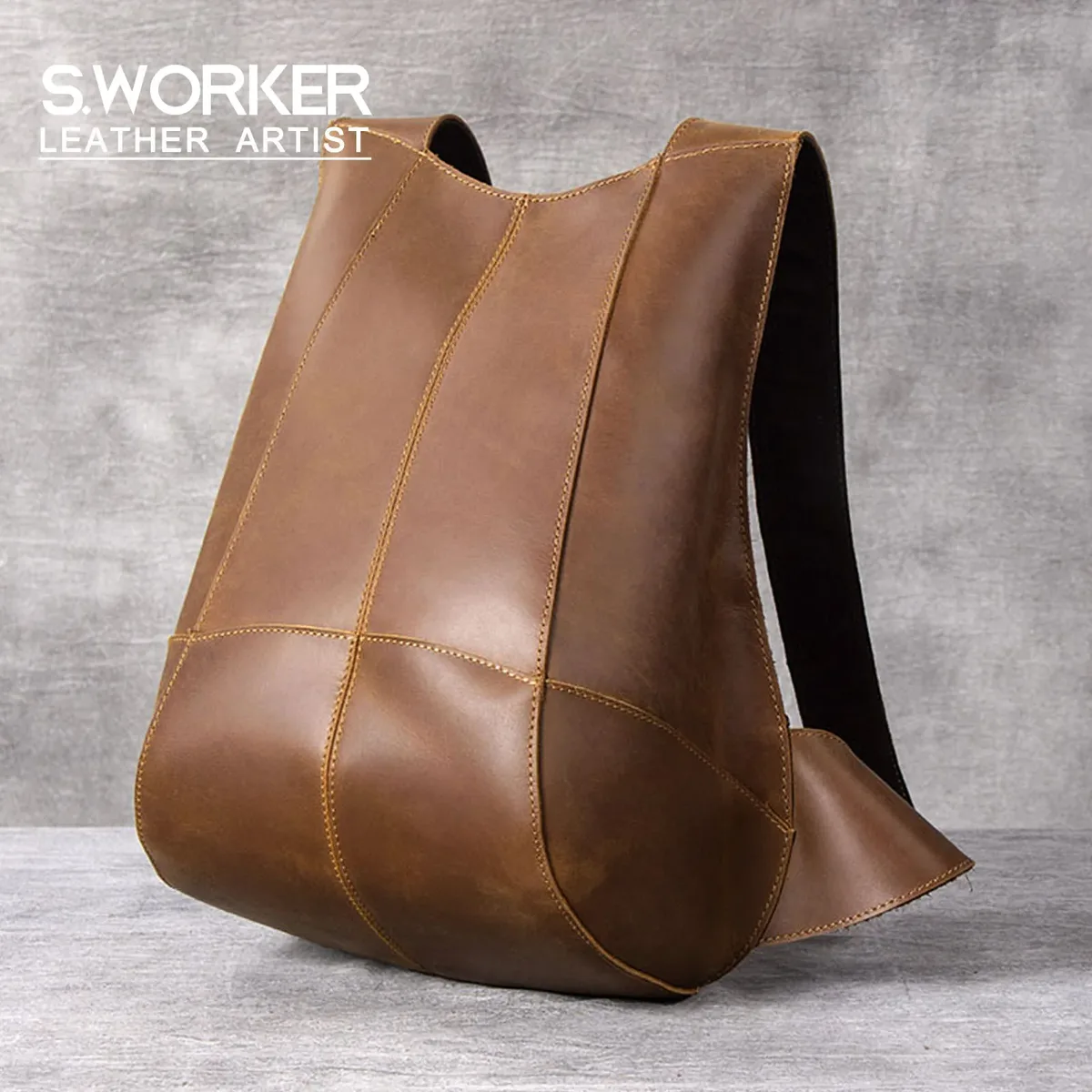 s.worker sac à dos décontracté en cuir véritable sac à bandoulière en cuir pleine fleur sac d'école de voyage sac à dos coccinelle personnalisé à la mode