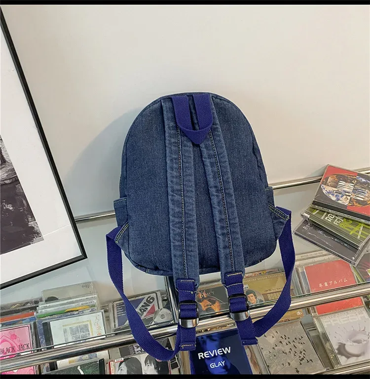 sac à dos en jean personnalisé pour femme avec n'importe quel nom, sac à dos brodé personnalisé pour les fêtes de noël, cadeau unique, sac de voyage en plein air