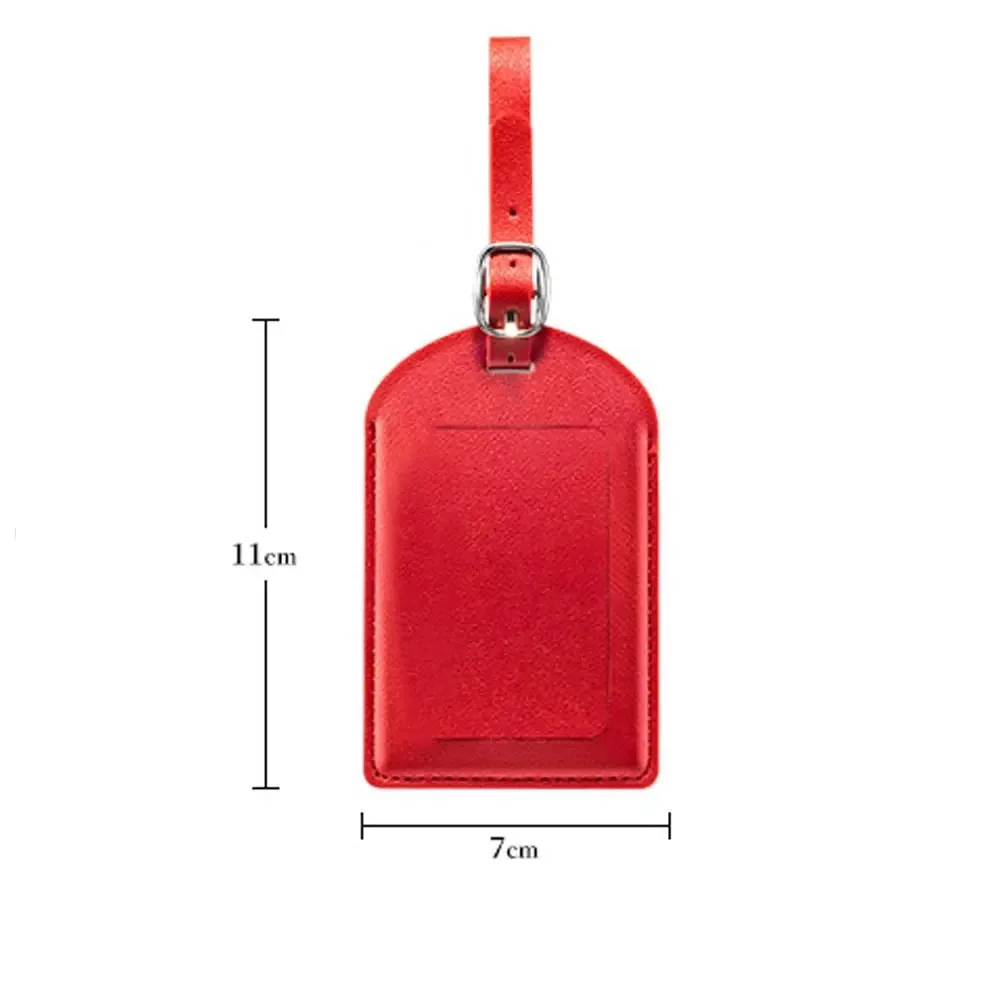 étiquettes de bagage en cuir pu de haute qualité, anti-perte, créatives, pour valise, étiquette d'adresse durable pour hommes