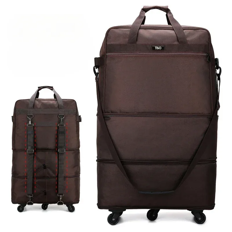 2025 nouveau sac de bagage à main pliable et extensible, sac de voyage à roulettes universel, grande capacité, étanche, pour affaires