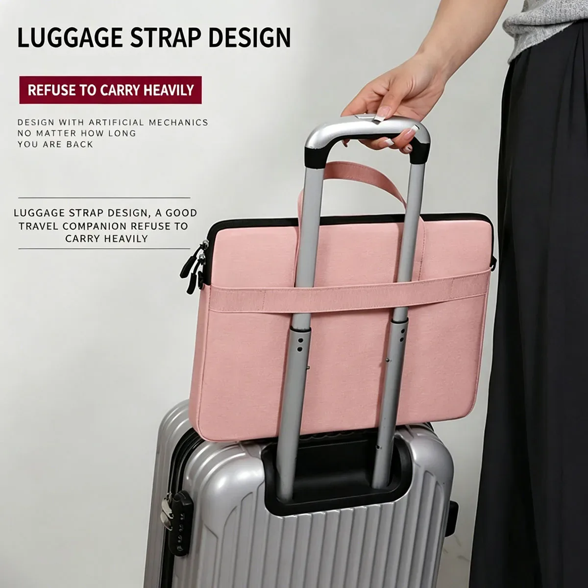 sac pour ordinateur portable léger et antichoc, imperméable, multi-poches, à porter à la main ou en bandoulière, avec sangle détachable, idéal pour le travail