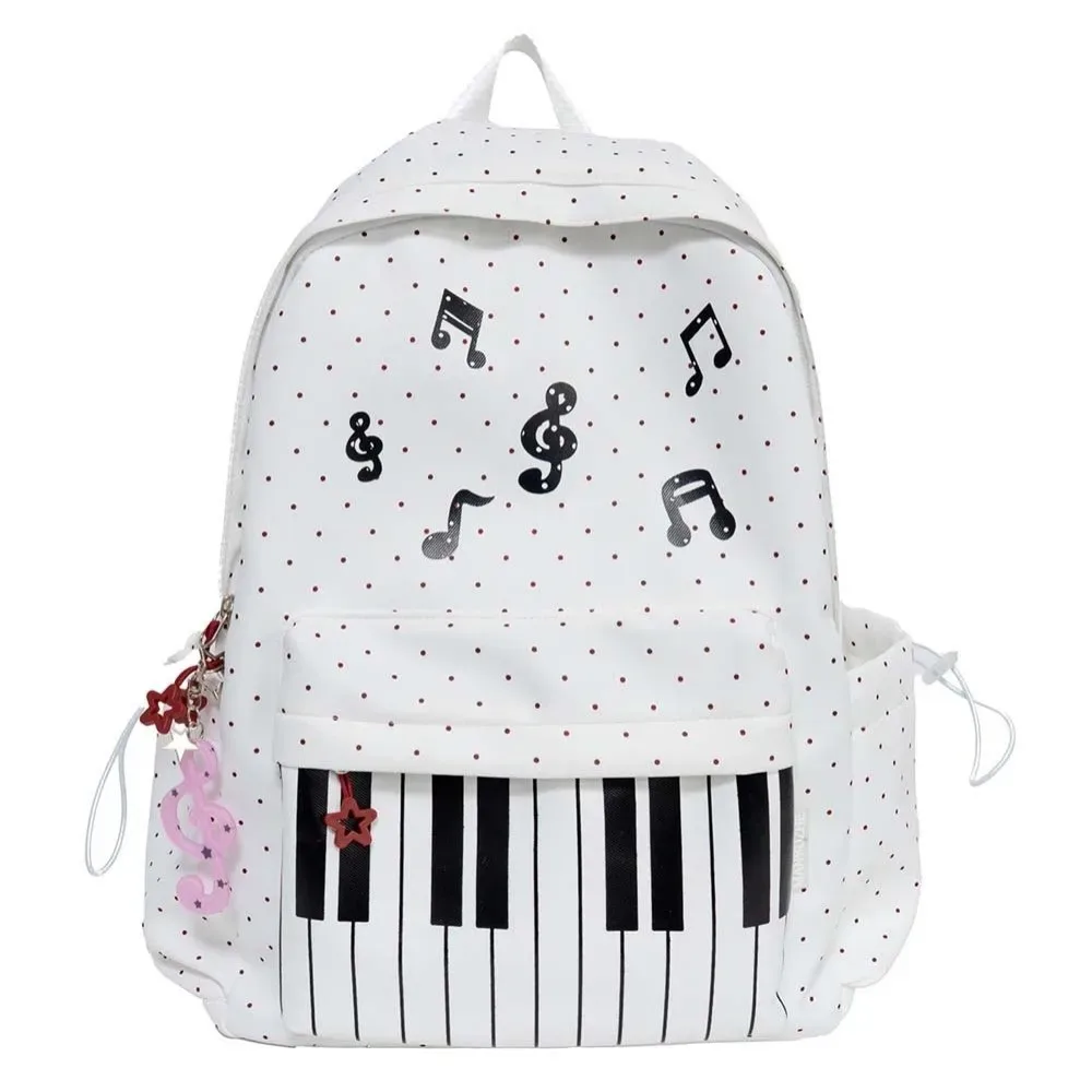 sac à dos pour piano en nylon, design léger, multi-poches, sac à dos pour clavier, résistant à l'usure, couleur contrastée, sac pour notes de musique, pour adolescentes