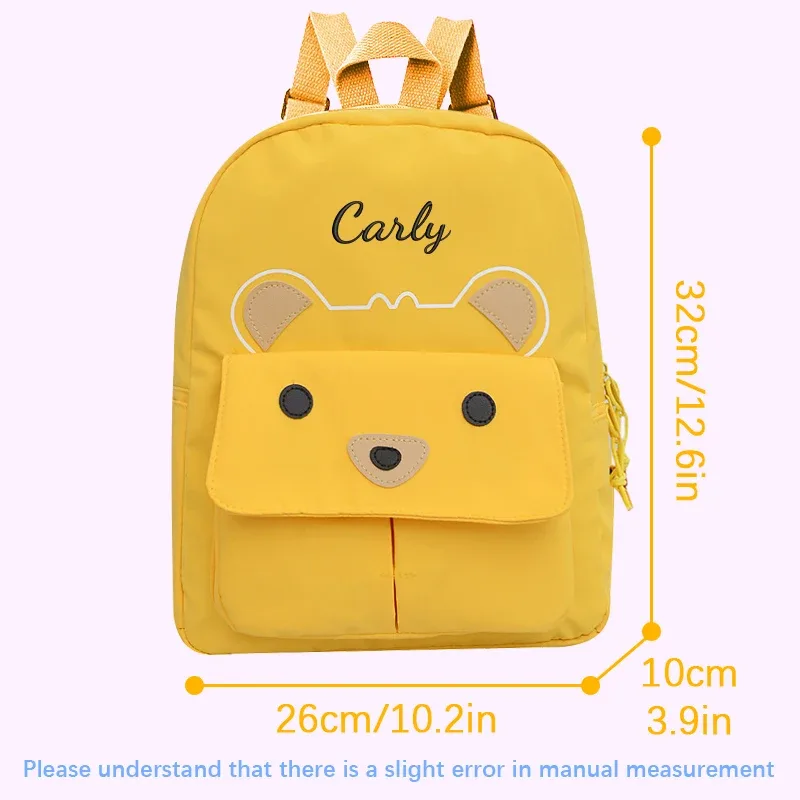 sac à dos personnalisé avec broderie ou style standard (2 options), motif mignon de petit ours de dessin animé, idéal pour la rentrée scolaire et comme cadeau