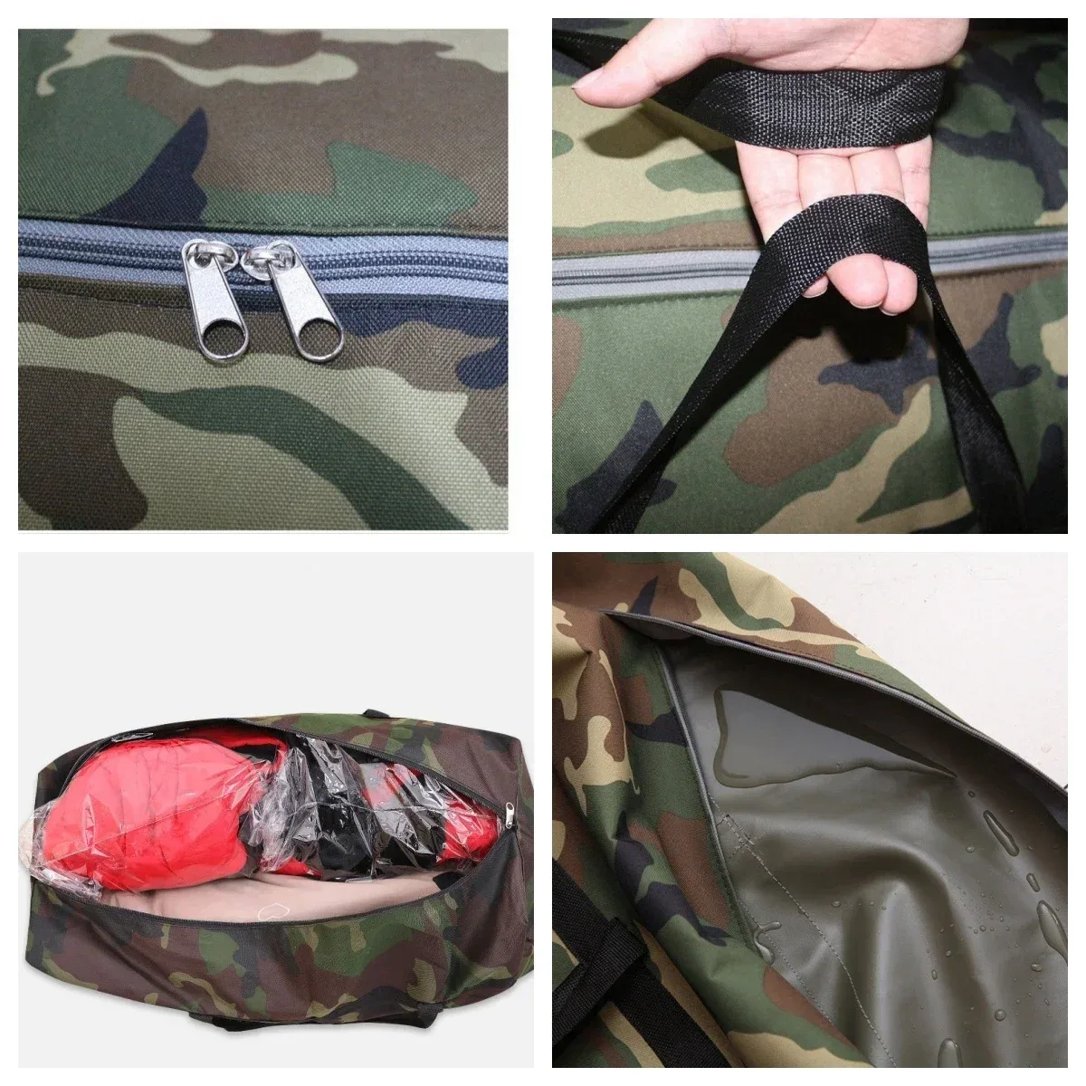 180l camouflage bagages maison mobile grand sac épais imperméable oxford tissu mobile artefact grand tissé stockage hommes sacs de voyage