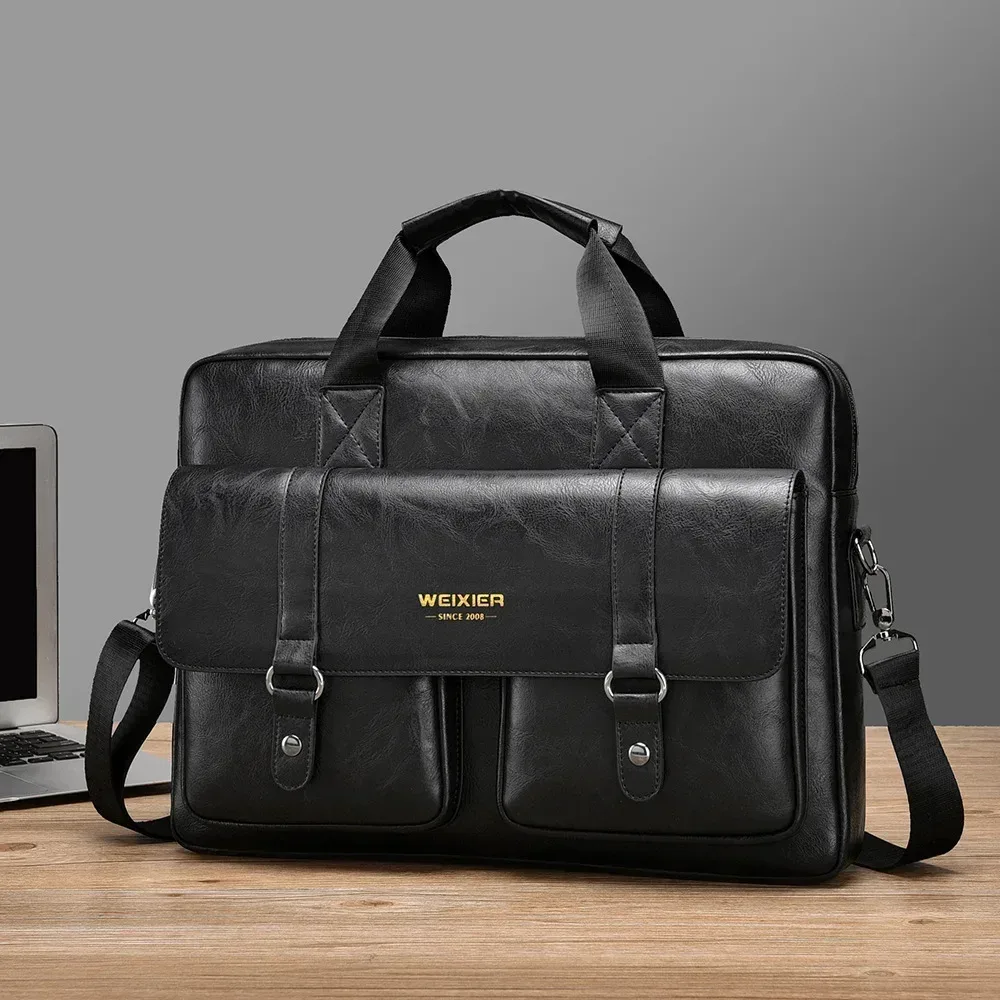 nouveau sac pour homme, grande capacité, mallette d'affaires en cuir pu, sac pour ordinateur portable, sac de voyage pour sports de plein air, sac à bandoulière, sac à dos