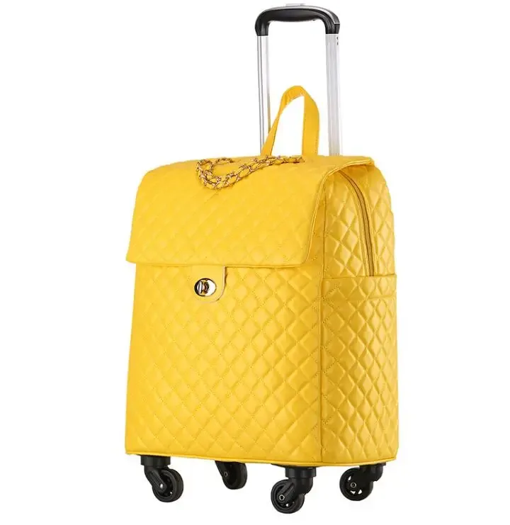 sac à bagages à roulettes en pu pour femme, bagage à roulettes, valise à roulettes, cabine, voyage, nouveau, 2020