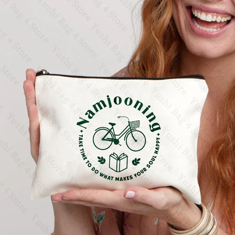 namjooning motif kpop fans merch femmes sac cosmétique articles de toilette esthétique organisateur de voyage trousse de toilette trousse à crayons fille