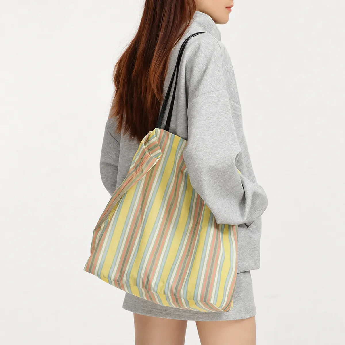 sac à main à ouverture supérieure, sac fourre-tout rayé, sac à bandoulière grande capacité, sac à main urbain pour les trajets quotidiens et les sorties décontractées