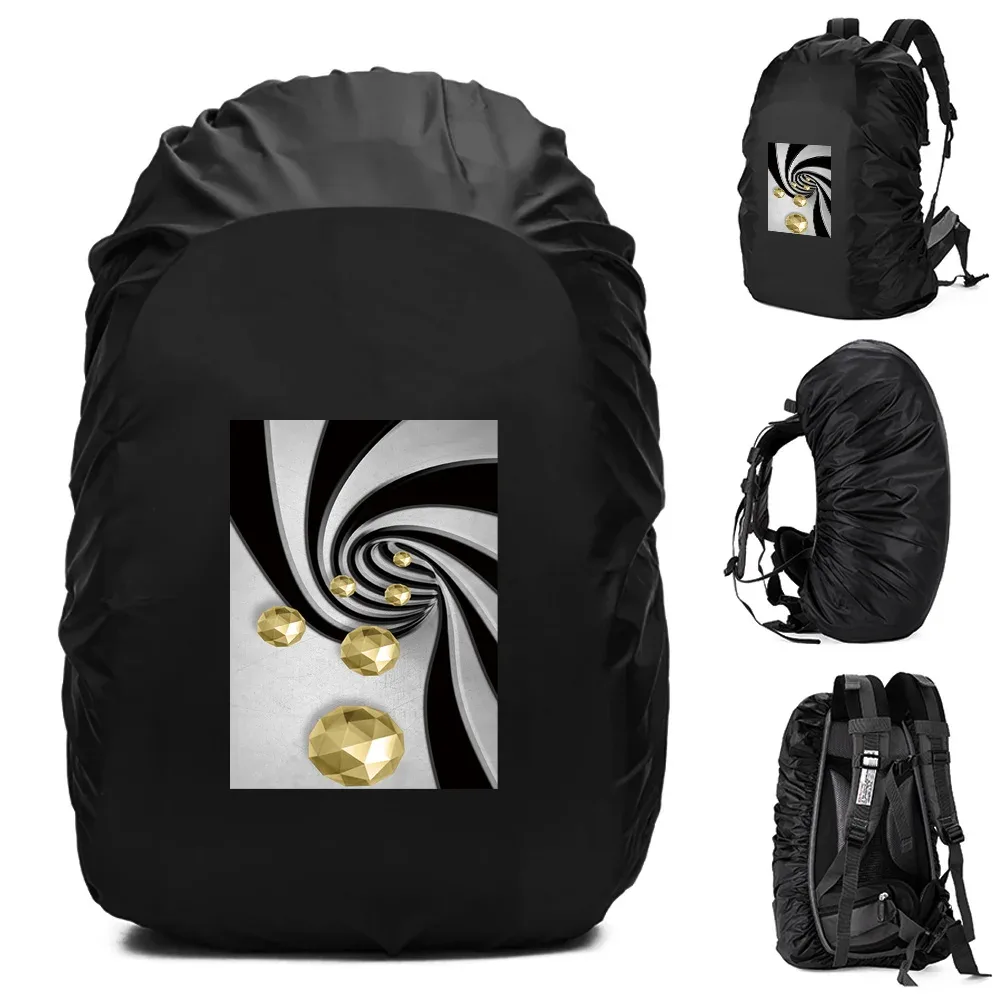 housse de pluie imperméable pour sac à dos, accessoires de voyage, motif 3d imprimé, portable pour l'extérieur, 20l-70l, pour randonnée et escalade