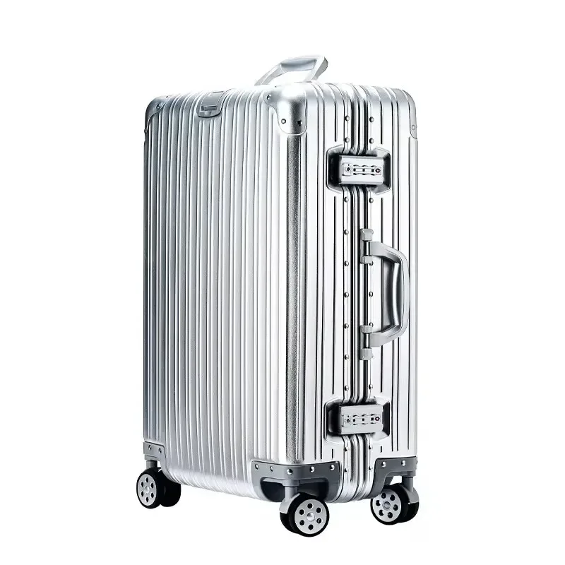 valises en alliage d'aluminium et de magnésium 100%, bagages légers spinner de 20/24/26/29 pouces, serrure tsa, sac de voyage durable