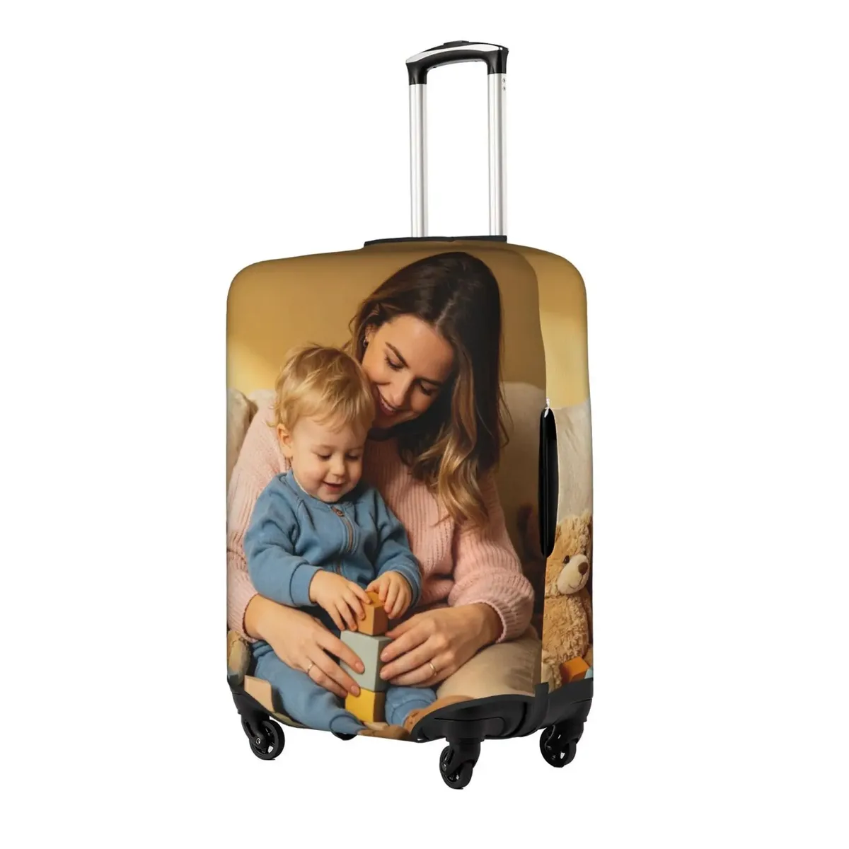 housse de bagage personnalisée avec logo, élastique, votre design ici, housse de protection pour valise de voyage, convient aux valises de 18 à 32 pouces