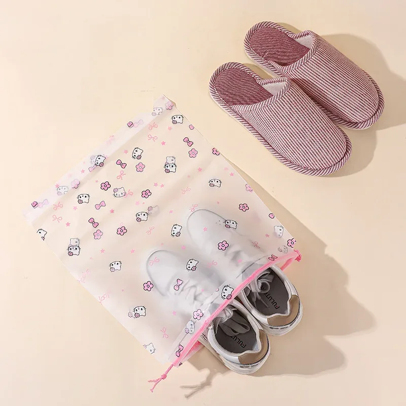 sac de rangement transparent imperméable à cordon en plastique pour cosmétiques, serviettes et chaussettes, idéal pour la salle de bain et la plage - lot de 10