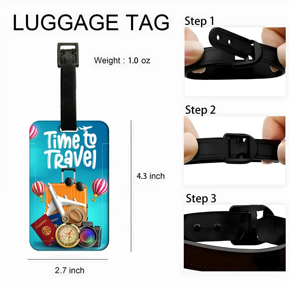 étiquette de bagage de voyage unisexe, porte-adresse et identification de valise classique, support portable pour carte d'embarquement, cadeau