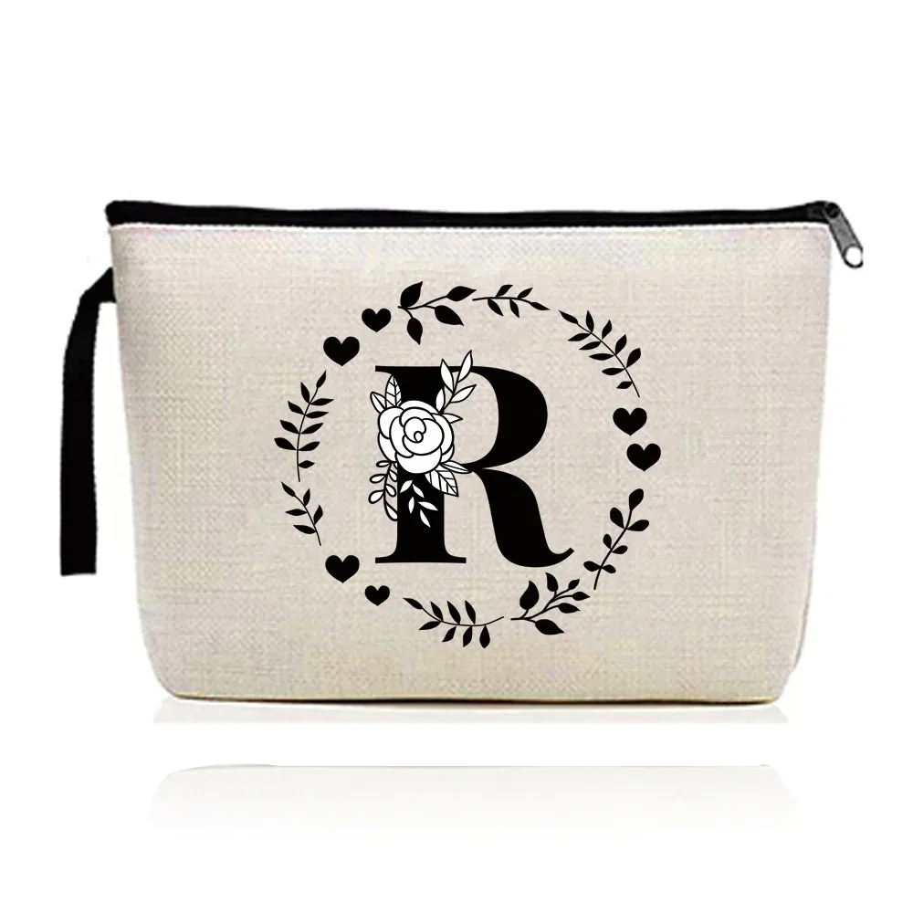 trousse de maquillage pour femmes, trousse à cosmétiques, série d'impression de lettres guirxiété, trousse de voyage, trousse de toilette en poudre, pochette pour dames