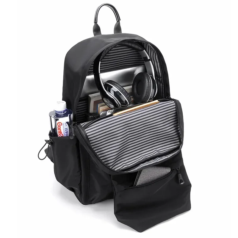 sac à dos imperméable en polyester pour hommes – sac pour ordinateur portable de voyage et d'école de grande capacité