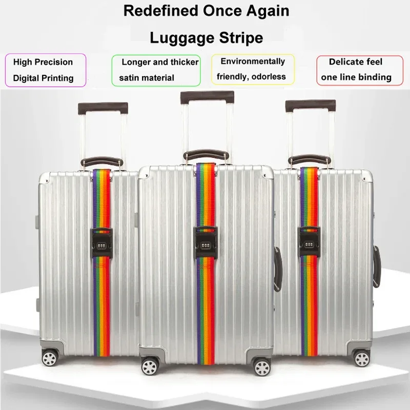 sangle de bagage réglable pour valises, approuvée par tsa, avec serrure, ceinture d'emballage, accessoires de sac de voyage de sécurité pour valise