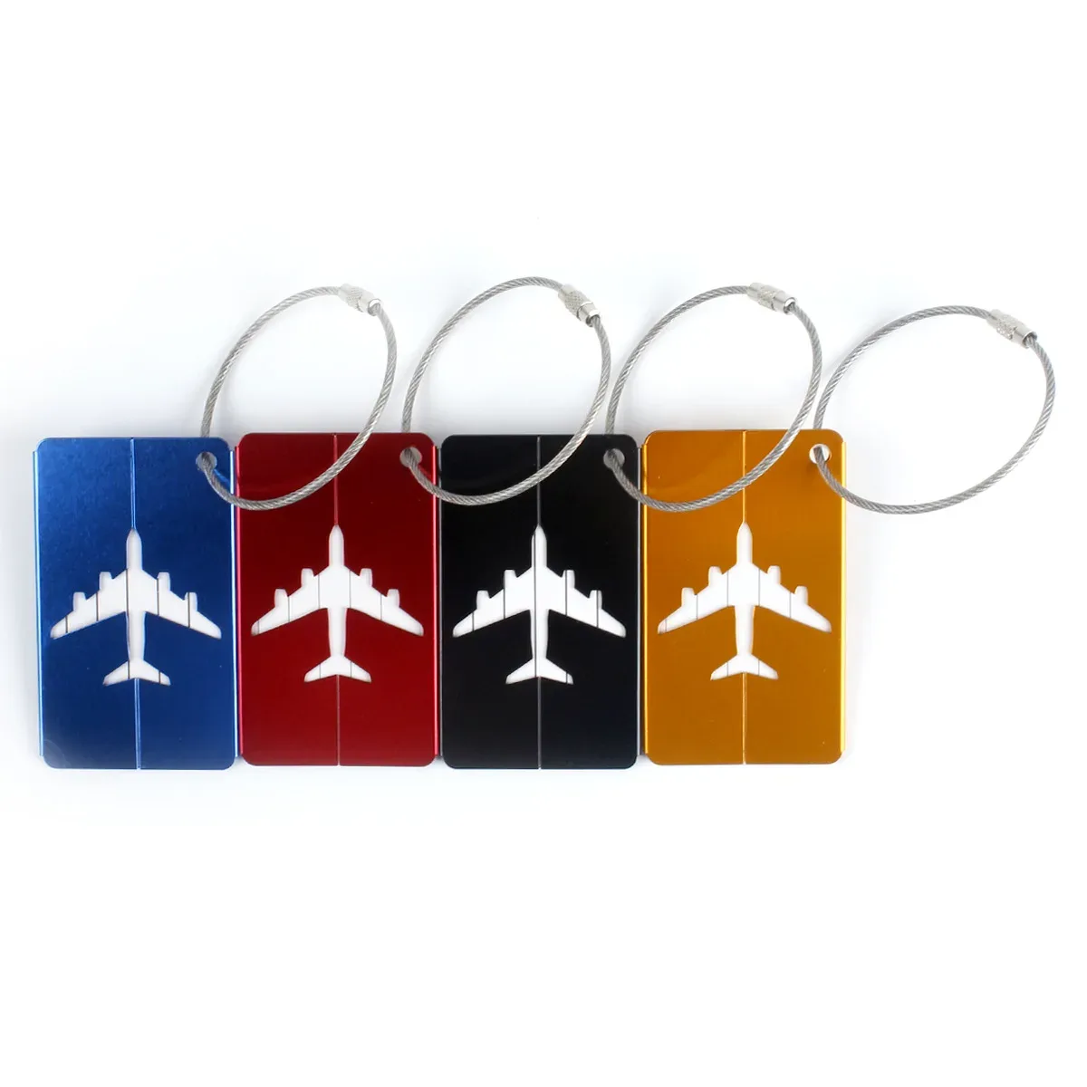 1 pièce étiquette de bagage de voyage en aluminium, porte-étiquette d'adresse pour valise, porte-carte métallique, accessoire de voyage tendance