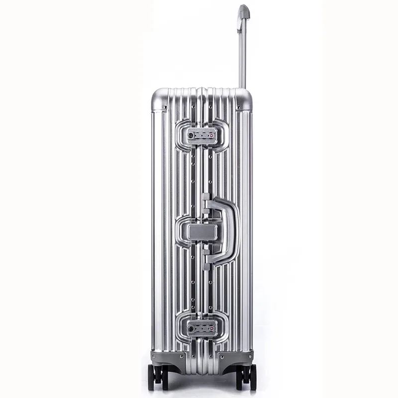 nouvelle valise à roulettes rigide en alliage d'aluminium de haute qualité, valise de voyage, 20 po, 26 po, 30 po, 31 po, 33 po, bagages en soute