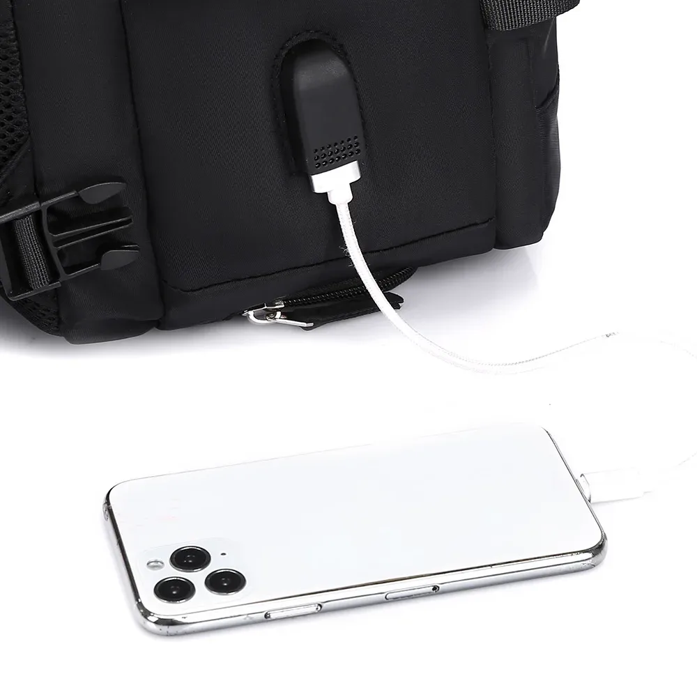 sac à dos de voyage oxford de grande capacité, sac à dos de loisirs simple pour hommes et femmes, compartiment à chaussures indépendant, interface usb