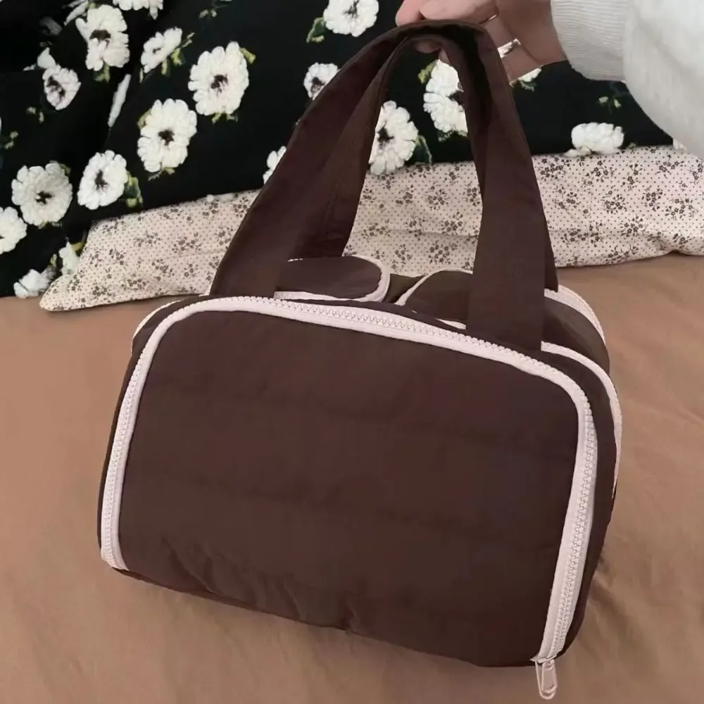 sac de toilette de voyage multi-poches avec fermeture éclair, poignée confortable, compartiments séparés pour articles secs et humides, ouverture double face